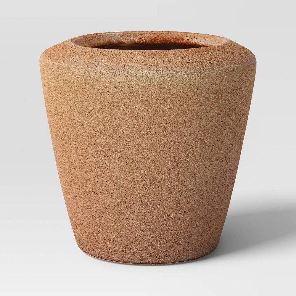 8" Weathered Planter‎ Pot  - Tan Earthenware - Threshold Studio McGee
